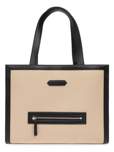 Lanvin Women's Frame Shopper Horizontal Bag In Dkbeigblck