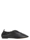 Lanvin Pointed-toe Leather Flats With Gathered Elastic Collar