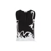 Lanvin Sleeveless Pleated Abstract Pattern Top In Black