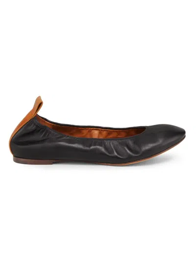 Lanvin Women's Leather Ballerina Flats In Black