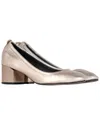 Lanvin Women's Leather Bellerine Cube Heel Metallic Pump (authentic Pre-loved) In Neutral