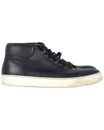 Lanvin Women's Leather Mid-top Sneaker (authentic Pre-loved) In Black