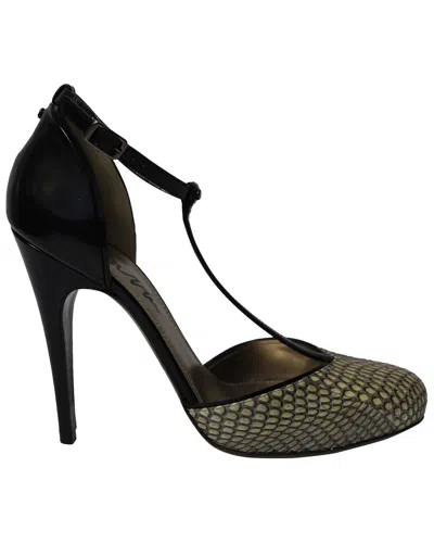 Lanvin Women's Leather Snake Print T-strap Heel (authentic Pre-loved) In Multi