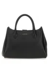Lanvin Structured Leather Tote Bag Handles In Black
