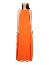 Lanvin Longuette Dress In Orange
