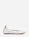 Lanvin Silver Leather Ballet Shoes In Silver