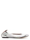 Lanvin Women's Metallic Leather Ballerina Shoes In Silver