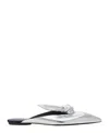 Lanvin Women's Midnight Step Bow Mule In Metallic Leather In Silver