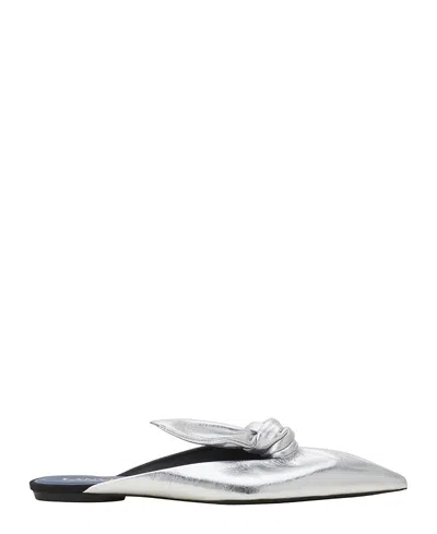 Lanvin Women's Midnight Step Bow Mule In Metallic Leather In Silver