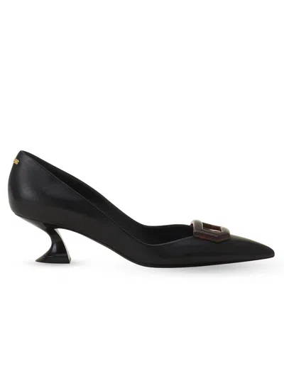 Lanvin Women's Midnight Step Leather Pumps In Black