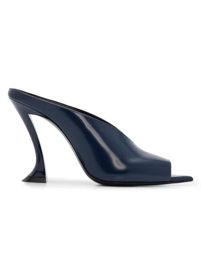 Lanvin Women's Midnight Step Mules In Patent Leather In Blue