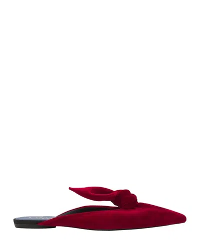 LANVIN WOMEN'S MIDNIGHT STEP VELVET BOW MULE