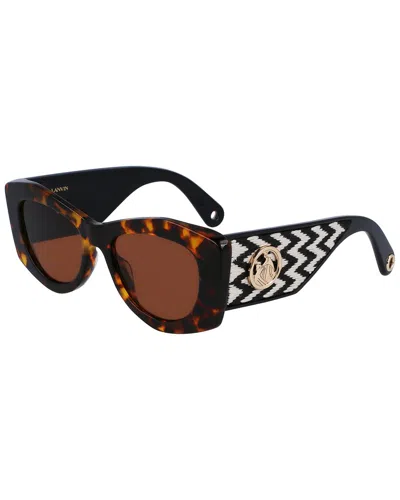 Lanvin Mother & Child Acetate Butterfly Sunglasses In Brown