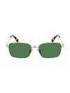 Lanvin Women's Mother & Child 56mm Rectangular Sunglasses In Silver Green