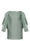 Lanvin Relaxed Silhouette Top With Button Closure In Green