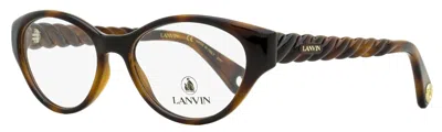 Lanvin Women's Oval Eyeglasses Lnv2623 214 Havana 52mm In Multi