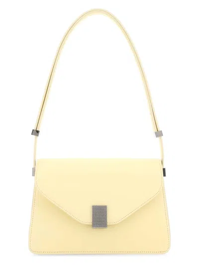 Lanvin Pastel Yellow Leather Concerto Shoulder Bag In Beige