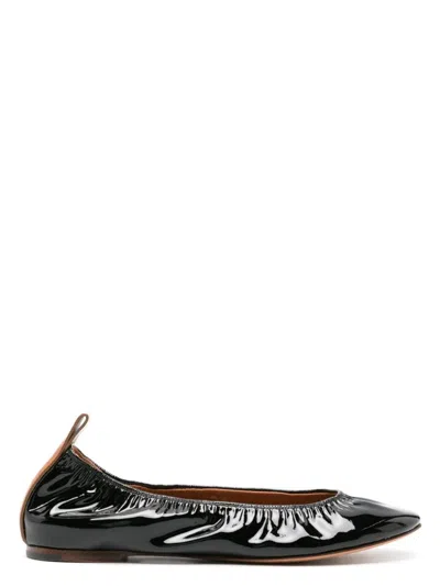 LANVIN WOMEN'S PATENT LEATHER SLIP-ON FLAT SHOES