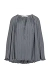 Lanvin Flowing Blouse With Intricate Pleating And Tie Closure