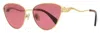 Lanvin Women's Rateau Cat-eye Sunglasses Lnv112s 716 Gold/havana 59mm In Multi