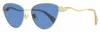 Lanvin Women's Rateau Cat-eye Sunglasses Lnv112s 743 Gold/horn 59mm In Multi