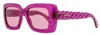Lanvin Babe Twisted Rectangle Plastic Sunglasses In Multi