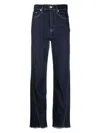 Lanvin Twisted Denim High Waist Straight Jeans In Blue