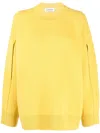 Lanvin Women's Round Neck Cocoon Cape Jumper Sweater In Multicolor
