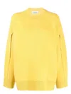 Lanvin Women's Round Neck Cocoon Cape Jumper Sweater In Yellow,orange