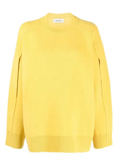LANVIN WOMEN'S ROUND NECK COCOON CAPE JUMPER SWEATER