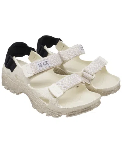 Pre-owned Lanvin Women's Rubber X Suicoke Wake Curb Lnv Sandal (authentic Pre-loved) In Neutral