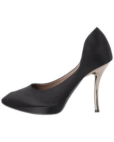 Pre-owned Lanvin Women's Satin Pointed-toe Platform Pump (authentic Pre-loved)
