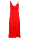Lanvin Red Flame Sleeveless A-line Midi Dress In Red