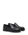 Lanvin Mocassins Spinto En Cuir Brillant Pour Homme In Black