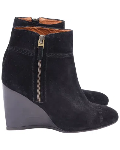 Pre-owned Lanvin Women's Suede Wedge Bootie (authentic Pre-loved) In Multi