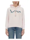 Lanvin Logo-print Cotton Hoodie In Pink