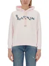 Lanvin Logo-print Cotton Hoodie In Pink