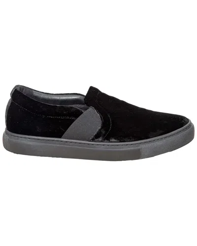 Pre-owned Lanvin Women's Velvet Slip-on Sneaker (authentic Pre-loved) In Black