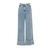 Lanvin Blue Wide-leg Cuffed Jeans