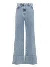Lanvin Blue Wide-leg Cuffed Jeans