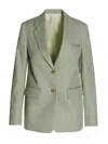 Lanvin Wool Single Breast Blazer Jacket In Green