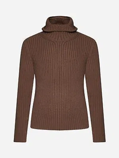 Pre-owned Lanvin Wool And Cashmere Hooded Sweater M In Brown