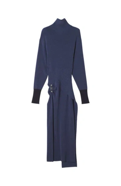 Lanvin Wool And Cashmere Midi Dress In Blue