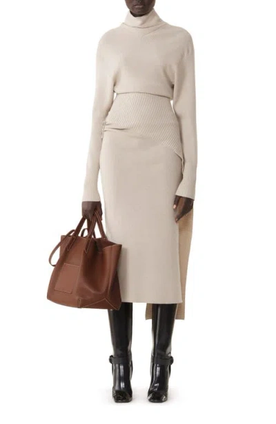Lanvin Wool And Cashmere Midi Dress In Neutral