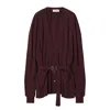 Lanvin Wool And Cashmere Oversized Cardigan In Burgundy