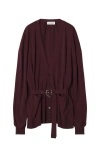 Lanvin Wool And Cashmere Oversized Cardigan In Brown
