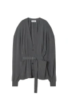 Lanvin Wool And Cashmere Oversized Cardigan In Gray