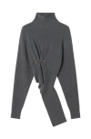 Lanvin Draped Jumper In Gray