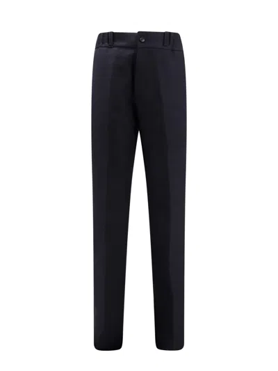 Lanvin Wool And Mohair Micropattern Trouser In Blue