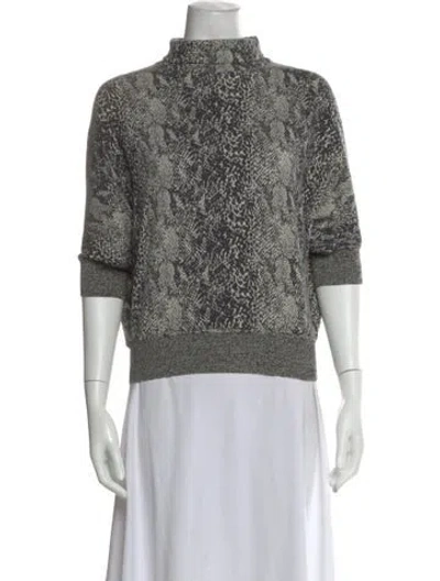 Pre-owned Lanvin Wool Animal Print Sweater In Black